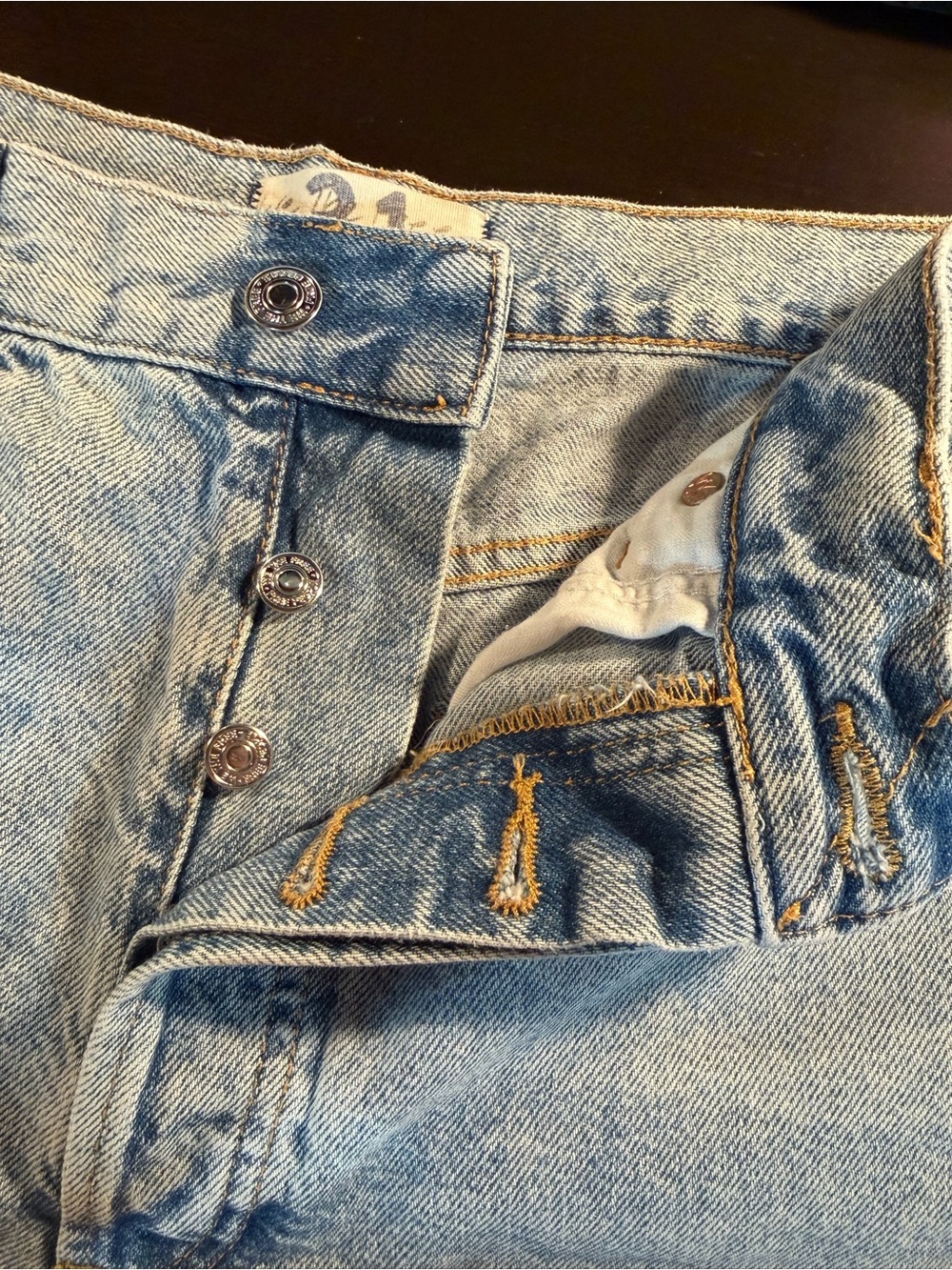We The Free High Rise Light Blue Distressed Wide Leg Jeans - Picture 7 of 14